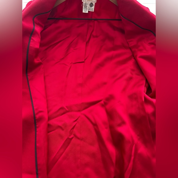 TALBOTS 100% Wool One Button Structured Blazer Jacket Red festive preppy 8P - Picture 6 of 9